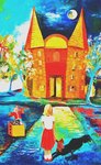 Avec un beau chateau de toutes les couleurs...